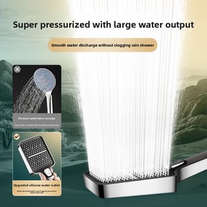 Ensemble de pommeau de <span class=keywords><strong>douche</strong></span> haute pression à 3 modes avec <span class=keywords><strong>tuyau</strong></span> étanche en acier inoxydable de 2.0m et support ensemble de salle de bain avec buses anti-obstruction - Product Image 3
