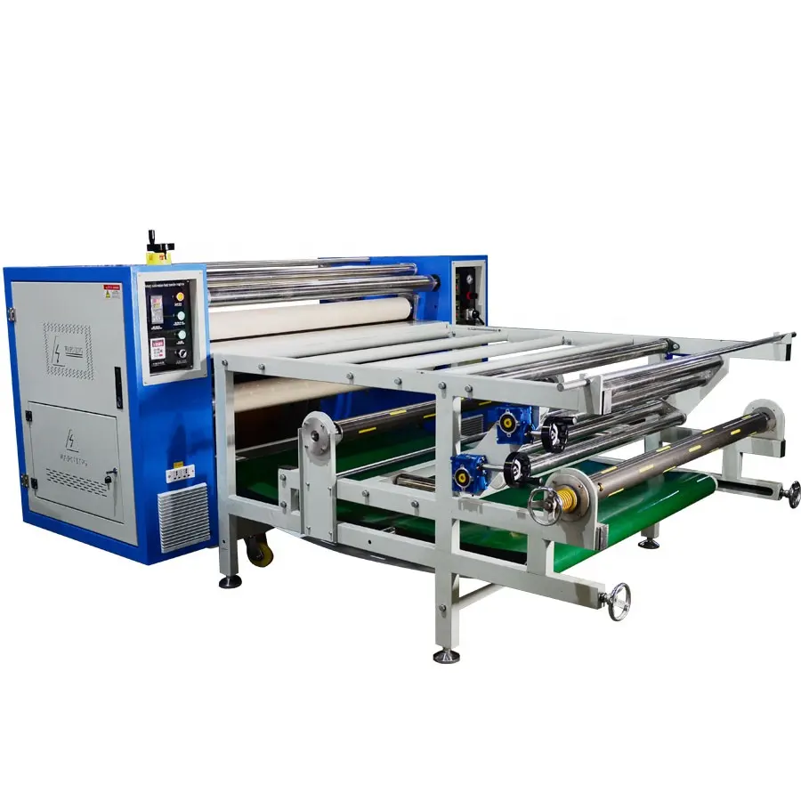 Gaoshang automatic mini 1200mm wide print roll to piece bedding sublimation drum roller heat transfer machine