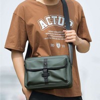 Nouveau sac messager pour homme en PU imperméable et résistant à l'usure, avec grande capacité et plusieurs poches, sac à bandoulière