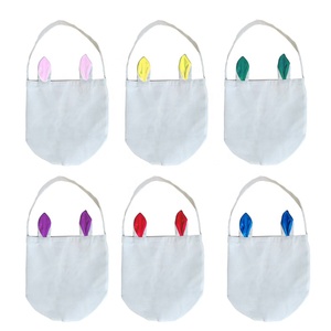 Personalized Design Funny Colorful Ears Easter Bunny Basket For Egg Sublimation Blank Easter Basket