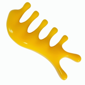Peigne de massage pour la tête en résine jaune 2-en-1 avec design de poignée unique en forme de fourche pour l'acupression - Product Image 6