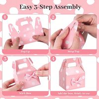 Petites boîtes à dragées à pois, boîtes cadeaux pour fêtes, petites boîtes à bonbons roses avec nœud pour enfants, fournitures de décoration pour fêtes d'anniversaire