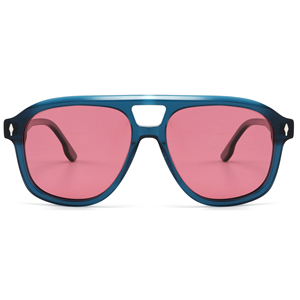 Rectangle <b>Frame</b> Sunglasses Blue <b>Pink</b> Mirror Lenses 100% UV Protection Unisex Pilot Style Adult Outdoors - Product Image 1