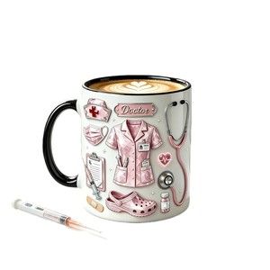 Tasses en céramique de luxe multicolores avec isolation thermique, tasses créatives <span class=keywords><strong>pour</strong></span> le café et l'eau <span class=keywords><strong>pour</strong></span> la Journée des infirmières - Product Image 5
