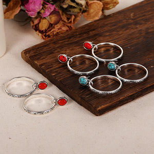 Orecchini a Cerchio Ovali Intagliati per Donne, Design Texturizzato, Accessori per Orecchie da Indossare Quotidianamente - Product Image 2