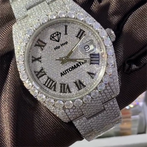 นาฬิกาเพชรคุณภาพสูง VVS Moissanite นาฬิกาข้อมือเพชรสเตนเลส904L กลไกอัตโนมัติกันน้ำ - Product Image 1