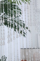 Rideau de porte perlé en fausse cristal, pompon en plastique brillant, décoration pour toile de fond de mariage, fenêtre, salon de luxe et fête