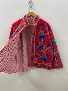 เสื้อแจ็คเก็ตกำมะหยี่สไตล์ชาติพันธุ์ ลายสัตว์ ปักลาย ซูซานี สำหรับฤดูหนาว ระบายอากาศได้ดี ติดกระดุม เหมาะสำหรับเทศกาล  เสื้อโค้ทสไตล์อุซเบก โบฮีเมียน เสื้อคลุม - Product Image 2