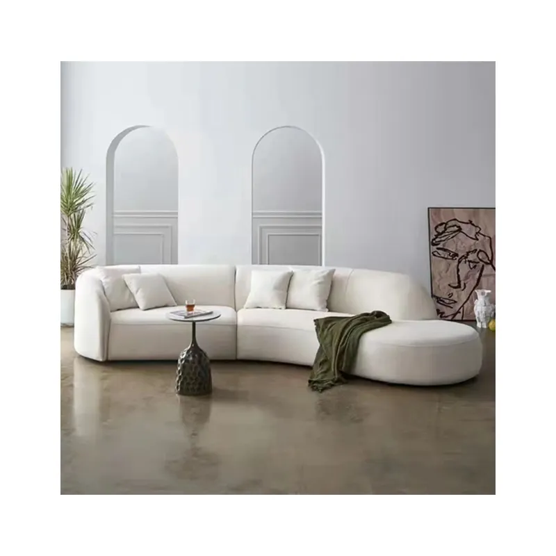 Hot Explosive Modern Lambswool Sofa Luxury Sofa Bed Shaped Combination Furniture Fabric Sofa Living Room Sets