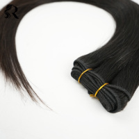 Extensions de cheveux vierges chinois à double trame machine, pointes pleines, 50g, noir naturel, longs, lisses, permanentés et toutes les couleurs