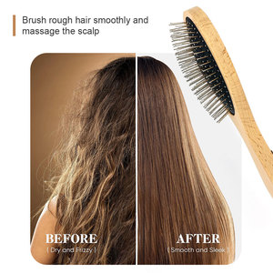 Brosse à cheveux professionnelle à coussin d'air en bois de hêtre avec poils en acier inoxydable pour lisser et volumiser les cheveux - Product Image 5