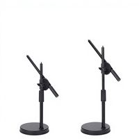 Support de bureau réglable avec anneau lumineux LED et pince pour téléphone, rotation universelle pour le streaming en direct et la prise de vue