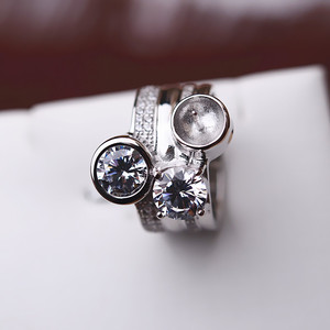 แหวนเงินแท้ S925 แบบปิด ประดับมุก ดีไซน์ทันสมัย อุปกรณ์ทำเครื่องประดับ DIY จาก Stars Empty Tray ผลิตภัณฑ์กึ่งสำเร็จรูป 123 - Product Image 2