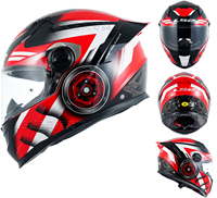 Certificado ECE/DOT Original LS2 FF300 Casco Integral para Hombre y Mujer, Talla Grande, Antivaho, con Certificación para Motocicleta, Alerón Trasero