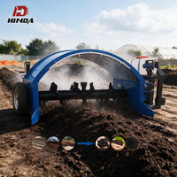 Machine à retourner le compost HINDA-300, capacité de 800-1000 m³/h, 90 CV, haute productivité pour le fumier de poulet et les engrais organiques