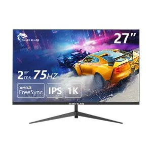 Monitor LED 27 inci IPS layar lebar, monitor komputer lcd input DVI VGA layar lebar Full HD