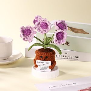 Flor de Crochê Daisy Positiva, Flor de Apoio Emocional, Flor de Crochê em Vaso para Decoração de Casa, Escritório e Carro - Product Image 2