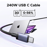 Câble USB Type C vers USB C UGREEN 240W, charge rapide 100W PD 3.1, câble de données pour Macbook Pro, Xiaomi, Samsung, ordinateur portable