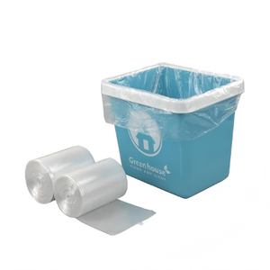 Huamaohengchun 1.5 Gallon Clear Side Gusset Heat Seal Trash Bags with Custom Logo PE Material 220 Counts - Product Image 1