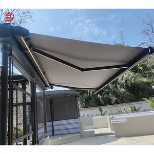 Toldo de cassete completo dobrável para exterior retrátil de tamanho moderno feito sob medida