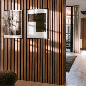 Panneaux acoustiques modernes en lattes de bois haute densité, design é<span class=keywords><strong>l</strong></span>égant pour <span class=keywords><strong>l</strong></span>'insonorisation des hôtels et entrepôts, étanches, conception 3D - Product Image 1