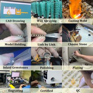 Joyería <span class=keywords><strong>de</strong></span> Diamantes Cultivados en Laboratorio al por Mayor, Cadena <span class=keywords><strong>de</strong></span> <span class=keywords><strong>Oro</strong></span> Sólido <span class=keywords><strong>de</strong></span> 10K, 14K, 18K con Diamantes Cultivados en Laboratorio - Product Image 5