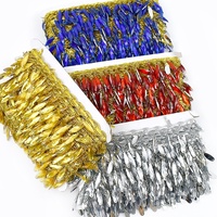 Meetee MT202 40mm Pendentif Frange Ruban Durable Rayonne Accessoires de Couture Décoration Dentelle à Paillettes pour Sacs & Textiles de Maison