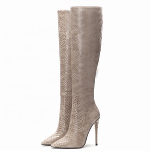 Nuovi <span class=keywords><strong>Stivali</strong></span> da Donna <span class=keywords><strong>con</strong></span> Stampa Animalier, <span class=keywords><strong>Tacco</strong></span> a Spillo e Cerniera Laterale, <span class=keywords><strong>Stivali</strong></span> Alti al Ginocchio per Ufficio, Scuola e Outdoor, Taglia 45 - Product Image 1