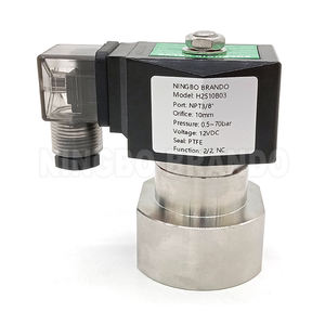 Yüksek Basınç 70 100 bar 2 Yollu Normalde Kapalı <span class=keywords><strong>3</strong></span>/8'' Paslanmaz Çelik Solenoid Valf Su Hava Gaz için 12V 24V 110V 220V 10 MPa - Product Image 1