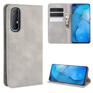 Voor Oppo Reno 3 Pro Back Cover Leather Telefoon Case Flip Leather Telefoon Cover Case Voor Oppo Reno 3 Pro mobiele Cover Gsm Case