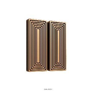 Poignée décorative de luxe à motif carré sculpté en bois, pour portes de placard et tiroirs, commande en gros - Product Image 2