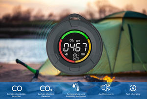 屋外旅行のためのPTH-10EキャンプCO <span class=keywords><strong>CO2</strong></span>温度と湿度LEDデジタル一酸化炭素検出器 - Product Image 4
