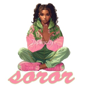 Meilleures ventes Nouveaux produits Soror Afro Girl Alpha <span class=keywords><strong>kappa</strong></span> Sororité Dtf Impression Fer sur Autocollants de transfert de chaleur - Product Image 1