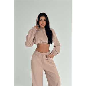 Conjunto de Sudadera con Capucha y Pantalones Deportivos Beige Dixie para Hombre, Cómodo - Product Image 2