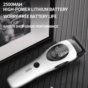 Kemei Pro Km-1423, Recortadora de Pelo Profesional con Batería de 2500 mAh, <span class=keywords><strong>Cuchilla</strong></span> DLC de 0.8-2 mm, 3 Colores, Motor Externo de 10000 RPM, Proveedor de Máquinas de Cortar Pelo - Product Image 5