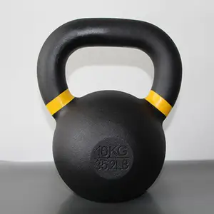 การแข่งขันความแข็งแกร่ง kettlebells kettlebells เหล็กหล่อพร้อมด้ามจับ Kettelbell เหล็กหล่อเคลือบผง