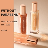 Nouvel arrivage de spray liquide à paillettes pigmentées, surligneur scintillant pour le corps, huile scintillante pour le corps de marque privée vegan naturel imperméable
