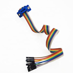 Personalizado 9P 9P Dupont <span class=keywords><strong>2</strong></span>,54mm a DB9 9pin LCD mujer luces Led plana Arco Iris cinta de Cable - Product Image 3