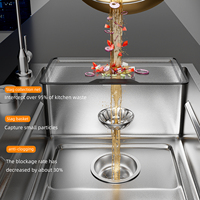Évier de cuisine sous plan MOSHE fait main en acier inoxydable SUS316L à texture volcanique, design moderne, avec robinet multifonctionnel