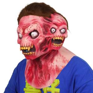 <span class=keywords><strong>Maschera</strong></span> Aliena Horror di Halloween a Doppia Testa, Copricapo Vendutissimo, <span class=keywords><strong>Maschera</strong></span> da Zombie Urlante e Diavolo - Product Image 2