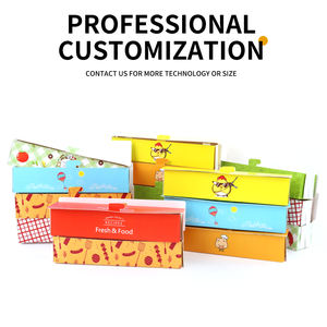 Caja de envío personalizada corrugada Mcdonald Hot Dog French Fry Box Caja plegable desechable de grado alimenticio - Product Image 2
