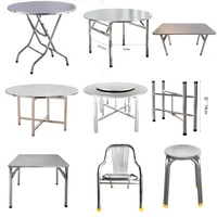 Table pliante en acier inoxydable, moins cher, économie d'espace, pour banquet, hôtel, à manger, 1 pièce