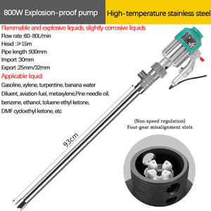 Normas 1300W Bomba de transferencia de tambor eléctrica portátil 220V Bomba de barril de aceite de grasa Riego centrífugo bajo Agricultura OEM - Product Image 2