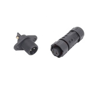 AOHUA M12 Fiche plastique étanche 2 broches à souder connecteur mâle et femelle pour LED