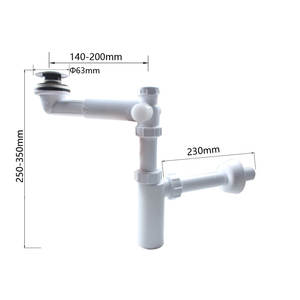 Sistema de Drenaje para Lavabo Rectangular WaiiHO 028, Acero Inoxidable 304 y PP, Incluye Desagüe de Piso - Product Image 2