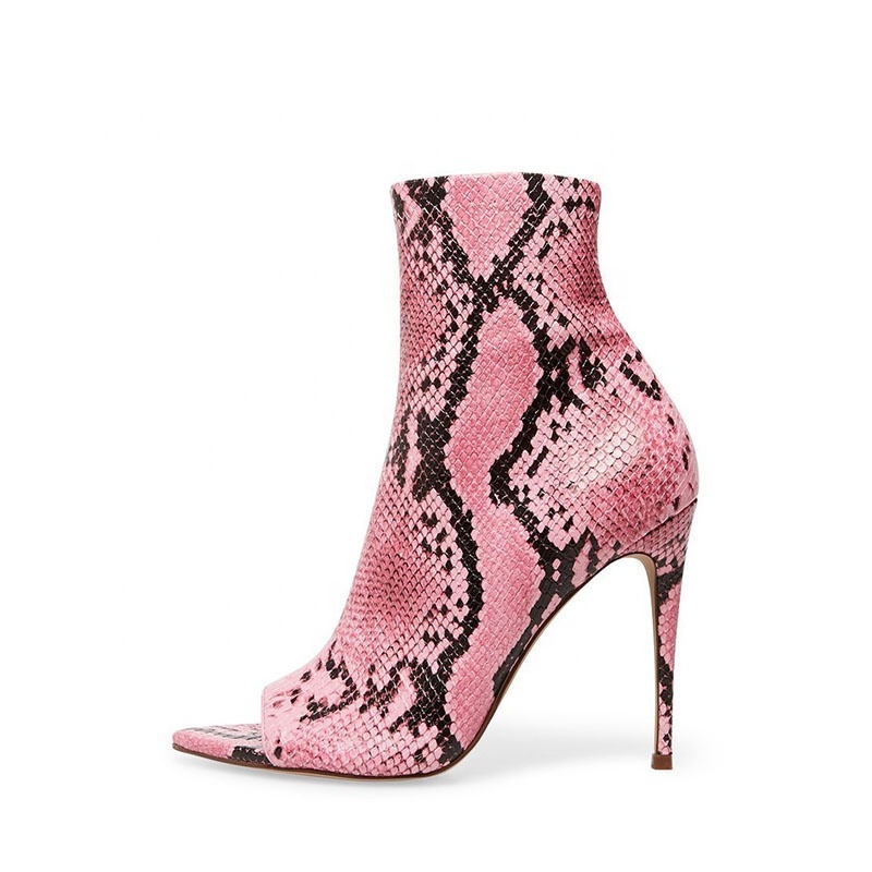 2020 Snake Print Ankle Booties Boot