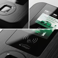 Cargador Rápido Monofásico de 7kW, 11kW, 22kW, EVSE, Cargador de CA Montado en Pared con Pantalla para Coches Eléctricos