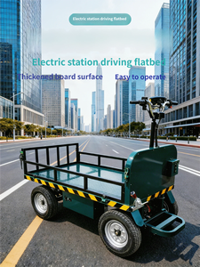 1000 किलोग्राम लोड इलेक्ट्रिक प्लेटफॉर्म कार्गो वाहक ट्रॉली भारी लोडिंग परिवहन गाड़ी की कीमत 4 पहियों के साथ - Product Image 3