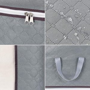 Custom Foldable Non-Woven Quilt Storage Bag Fashionable Square <b>Wardrobe</b> Organizer for Home Fabric Packaging Set for Room Storage - Product Image 3