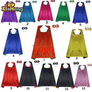 Disfraz <span class=keywords><strong>de</strong></span> Halloween fiesta 2 <span class=keywords><strong>capas</strong></span> 70*70cm OEM logo personalizado niños superhéroe <span class=keywords><strong>capas</strong></span> con logo - Product Image 1